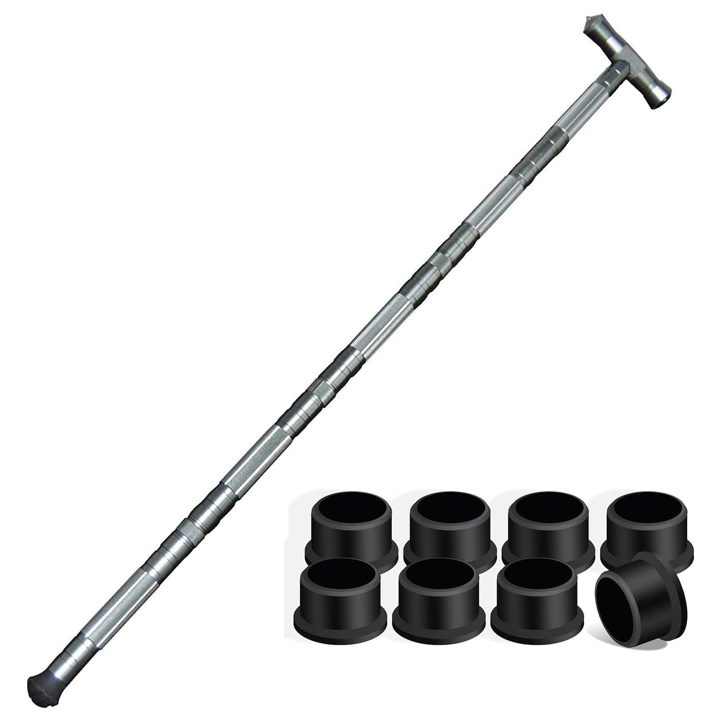 aiGear Premium CNC Machined Walking Stick and Anti Skid Rubber Tip 8 Pack