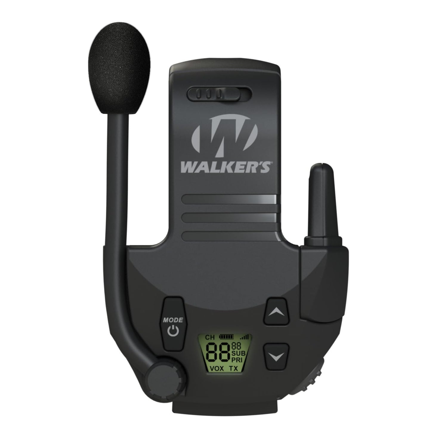 Walkers Razor Patriot Series Hi-Gain Omnidirectional Microphone Electronic Muffs (Kryptek Camo) Bundle with Walkie-Talkie Attachment, Protective Sport Glasses and Cleaning Cloth (4 Items)