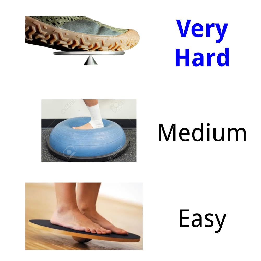 AcrobaX Balance Disc Trainer, 4-inch, Stainless Steel, for Acrobats, Athletes, Longevity, and Ankle Rehab for Balance Improvement, Adavanced Level Difficulty