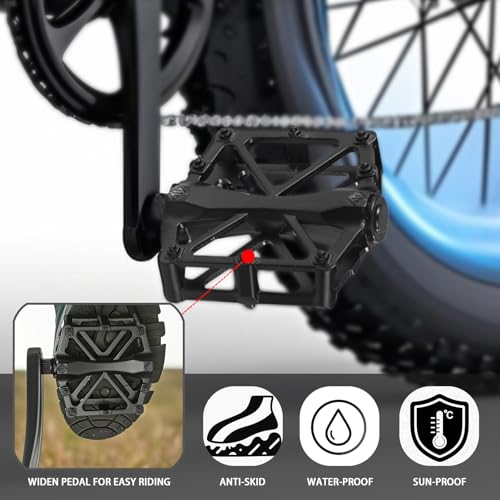 Lightweight Aluminum Mountain Bike Pedals 9/16" Waterproof Sealed Bearings - 2PCS