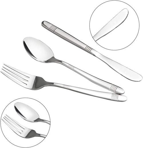 Begale 4-Set Stainless Steel Camping Flatware for Student, Traveling Knives Forks Spoons with Case