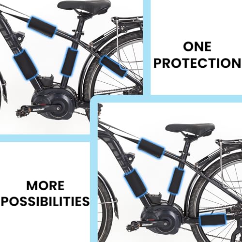 Besudo Bicycle Frame Protector Neoprene Set of 4 ? Frame Protection Ebike for Bicycle Carrier Transport ? Carbon Transport Protection Suitable for Thule Bicycle Carrier ? E Bike Accessories-051