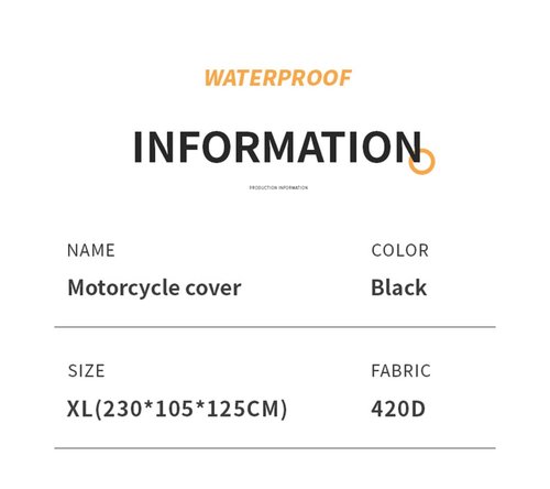 DEWIER Motorcycle Cover Waterproof Outdoor, 420D Heavy Duty, XL90.5in, All Season Protection, Windproof Clasps, Storage Bag, Night Reflective Design, Fits Motorcycles, 1-2 Bikes Ebikes