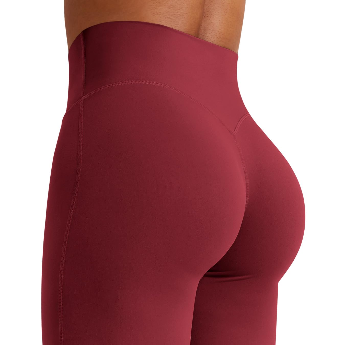 YEOREO Workout Leggings Womens No Front Seam Straight Leggings 31.5" High Waist Buttery Eddiy Gym Yoga Pants Ancora Red XXS