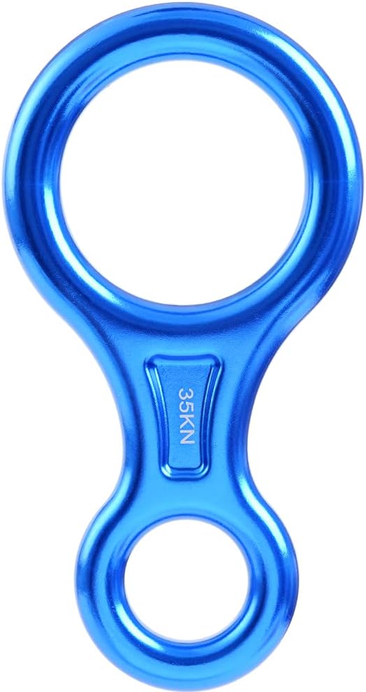 PROND Terminal 8 Descender, Climb Aluminum Figure 8 Descender Rigging Plate Heavy Duty, 35KN Aluminum Alloy Descender for Outdoor Climbing Rappel Gear Downhill Ring Equipment and Belay Device