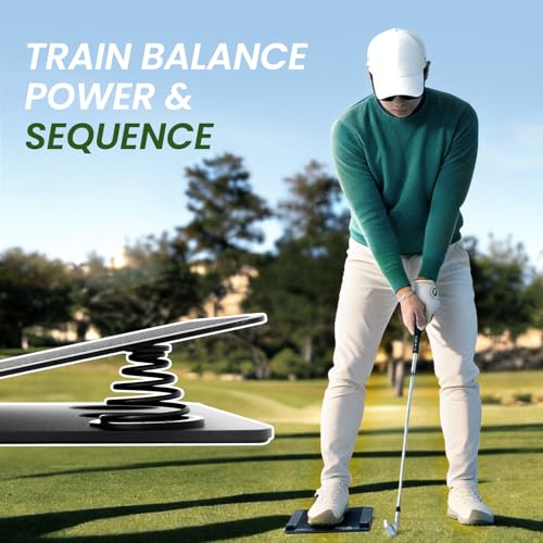Golf Pressure Plate Training Aid with Adjustable Balance Board for Swing Improvement