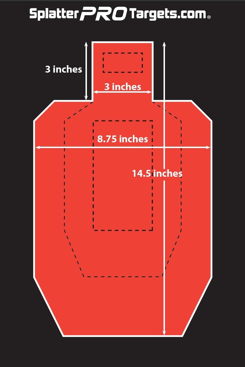 IPSC Style Splatter Targets, 12x18. Shots Burst with a Bright Splatter Upon Impact. Instantly See Your Hits and Misses!