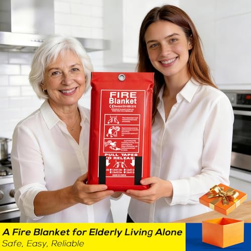 Emergency Fire Blanket 4 x 4 ft - Fiberglass Flame-Resistant Home Safety
