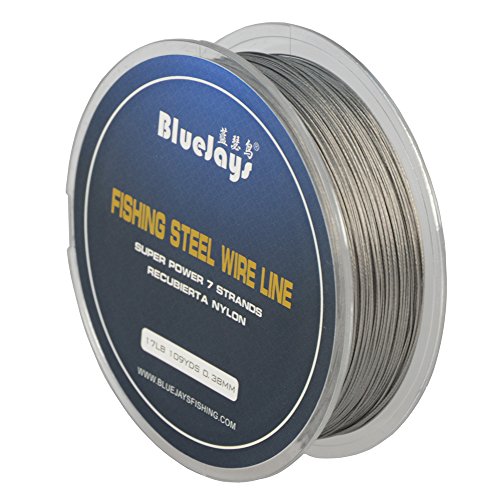100M 17LB Stainless Steel Fishing Wire Leader with Nylon Coating - Super Soft, Waterproof