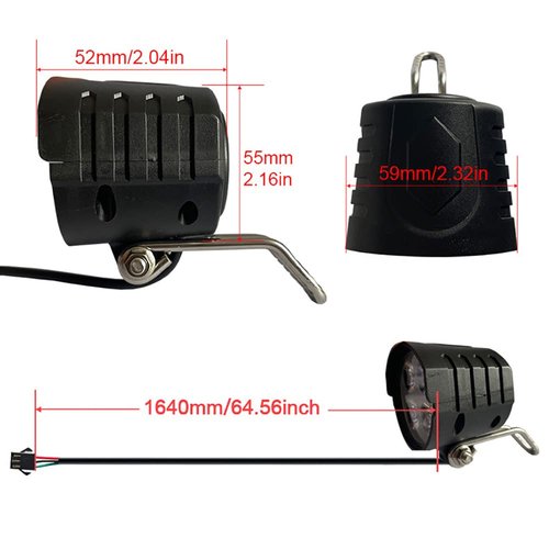 XBERSTAR 3 in 1 Bicycle Lithium-ion Conversion Accessories ebike ebike Light kit Headlight Tail Light Horn DK336 E-Bike Light Sets LCD Display (Light Sets)