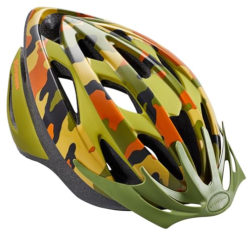 Kids Camo Bicycle Helmet for 8-14 Years - Lightweight, Adjustable Fit, Air Vents, Visor