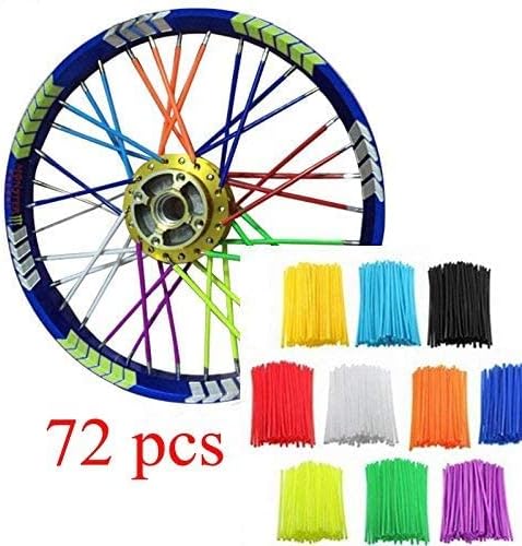 72Pcs Universal Spoke Skins Covers，Wheel Spoke Wraps Skins Pipe Trim Decoration Protector For Motorcycle Dirt Bike Yamaha Honda BMW Suzuki Kawasaki(Pink)