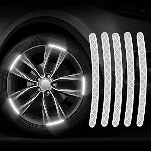Mr Spartan Reflective Wheel Rim Waning Sagefty Sticker Decal for Car, Bike, Mptorcycle & Cycle (Set of 20 | Colour: White Tone)-16