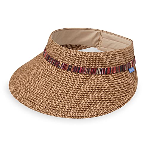 Women's Sedona Sun Visor Hat - Wide Brim, Packable, Adjustable - Medium / Camel