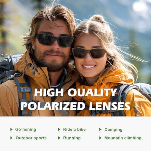Fanshen Polarized Sunglasses for Men Women, Wrap Around Sunglasses for Mens Womens Cycling Fishing Running UV Protection