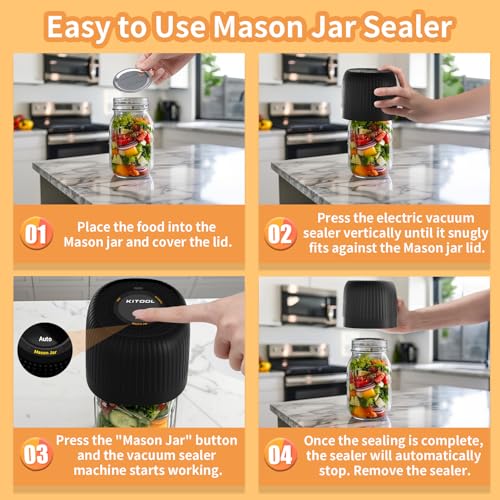 Electric Mason Jar Vacuum Sealer Kit for Wide & Regular Mouth Jars - Sapphire Can Opener