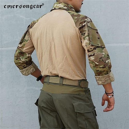 EMERSONGEAR Tactical Men Combat Shirt,Army Airsoft BDU Outdoor Shirt,G3 Paintball Long Sleeve T-Shirt Top