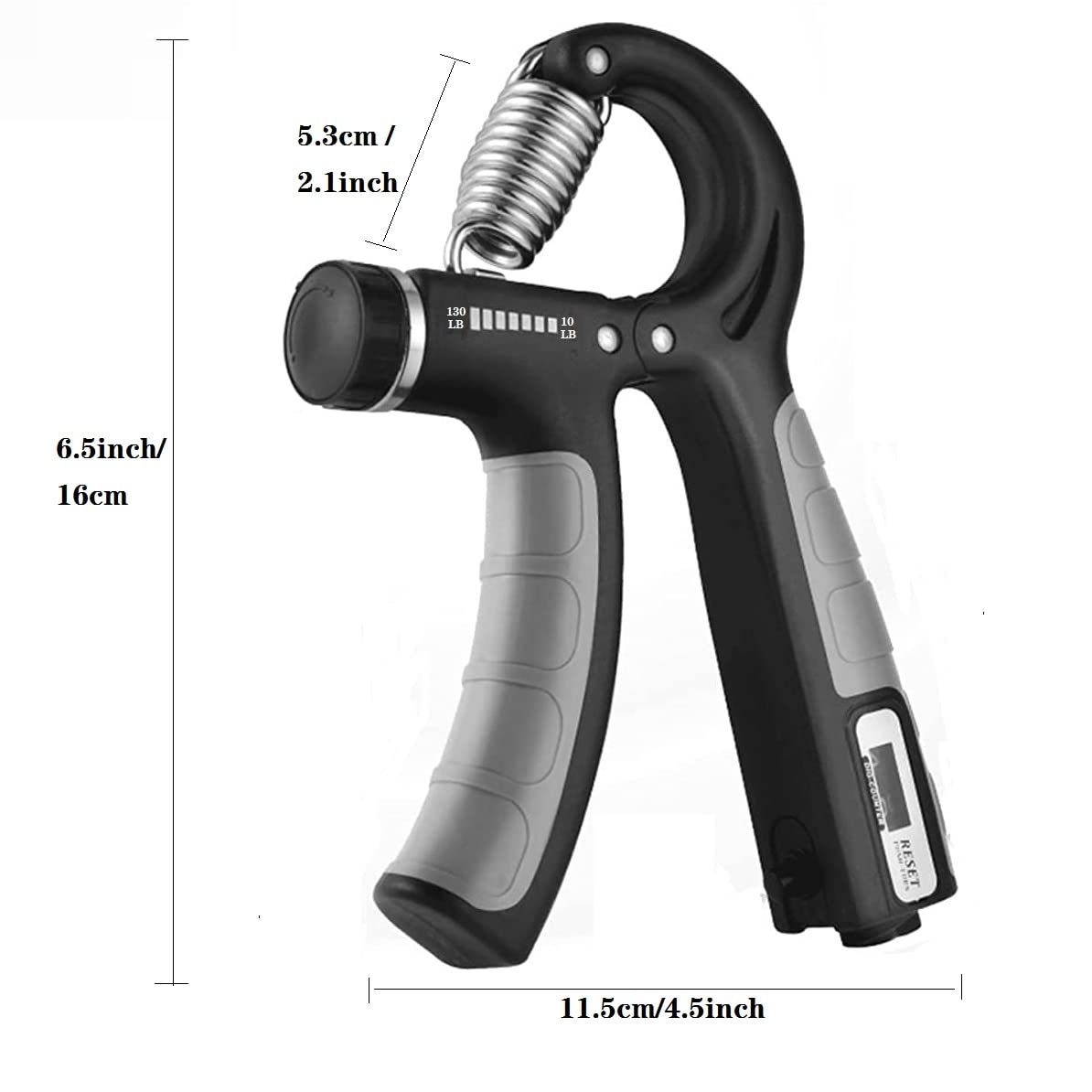 Hand Strengthener Grip 2 Pack, Hand Exercisers for Strength with Adjustable Resistance 10-130 Lbs,Hand Grip,Grip Strength Trainer for Muscle Building and Injury Recover(Black)