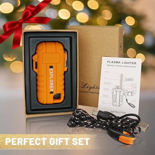 USB C Rechargeable Lighter with Flexible 360° Neck Waterproof Windproof F37-or