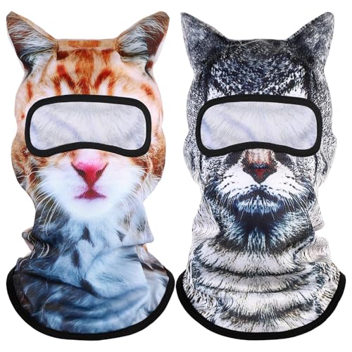 3D Cat Ski Mask Dog Balaclava Sheisty Breathable Ice Silk Cycling Face Cover for Sunscreen Protection Outdoor