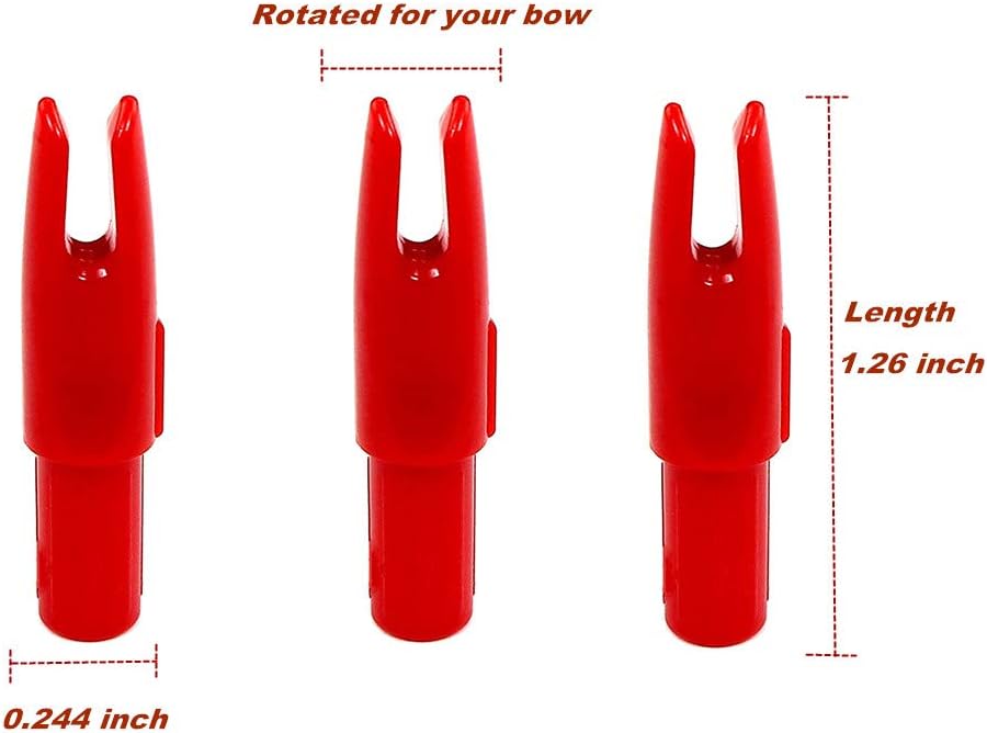 Arrow Nocks 0.246 inch Inside Diameter Inserts 6.20mm 60 Pack for Archery Standard Size(0.244" to 0.246") Arrows