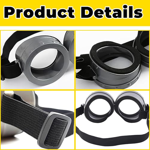 2 Pack Halloween Goggles for Adult Kids Round Goggles Glasses Costume Accessories for Men Women Cosplay Party Set