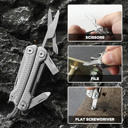 Multitool 11-in-1 Mini EDC Tool with Pocket Knife - Silver