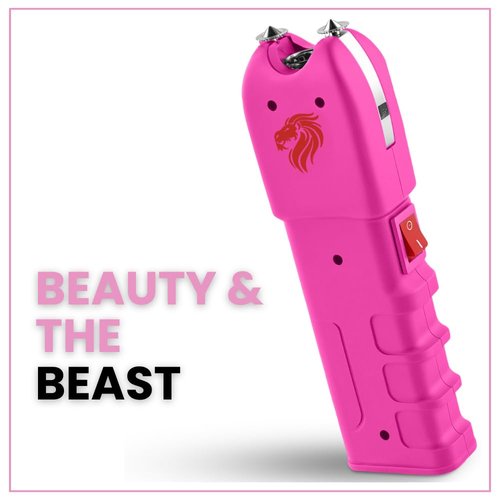 Odds Shifter - Flashlight Stun Gun for Women Self Defense and Emergency Whistle - 1.62 uC Charge, 120 Lumens, Anti Grab Strips, Rubber Coated Grip