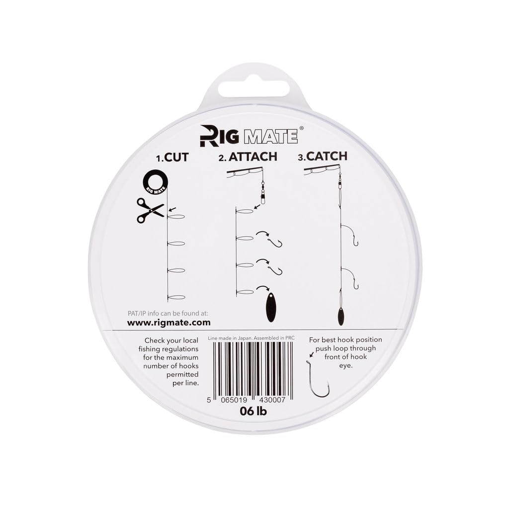 6 lb Pre-Tied Dropper Loop Rigs. Fishing Line Spool. Loops 18 Inches Apart with 5.5 Inch Loop Size. Perfect for Saltwater & Freshwater Fishing. Perfect for Snapper & Other Bottom Feeding Fish.