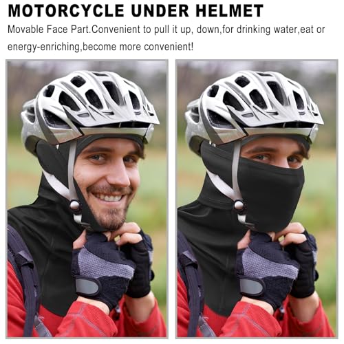Motorcycle Balaclavas Ski Mask,Under Helmet Design High Stretch Soft Breathable Lightweight UF50 Warm Winter 4 Seasons