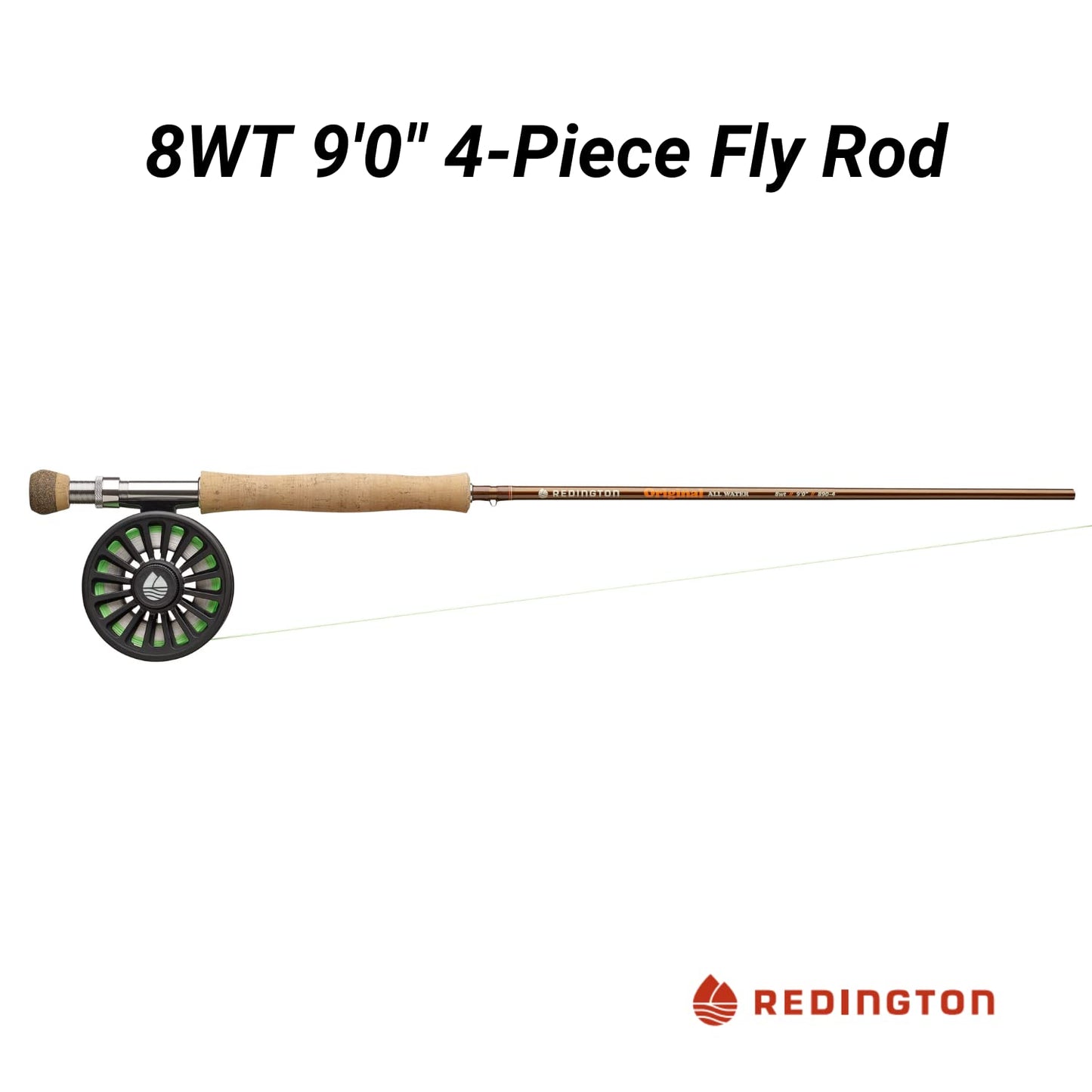 Redington All Water Fly Fishing Kit, 8 Weight 9 Foot Inshore Rod, Crosswater Reel, Fly Line, Leader, & Carrying Case