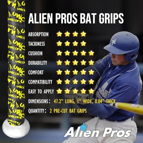 2 Pack Black Bat Grip Tape 1.1 MM Precut Baseball & Softball Bat Wraps
