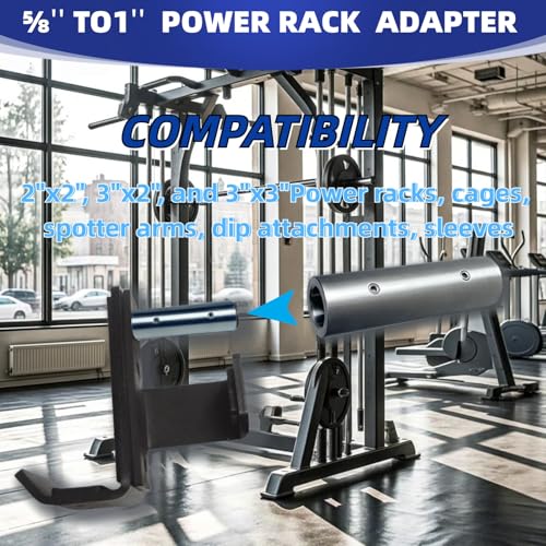 Power Rack Pin Adapter Sleeve Set - 5/8" to 1" Conversion for Gym Equipment