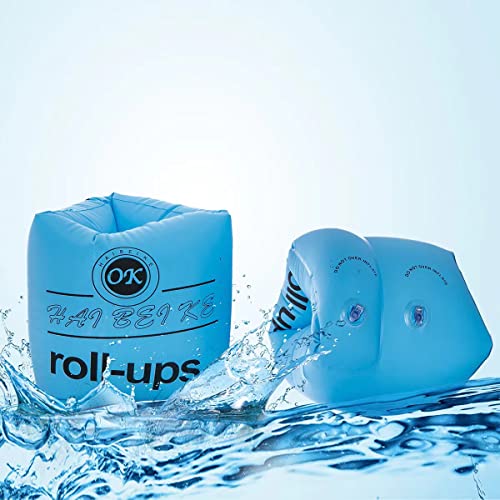 Kids & Adults Inflatable Swim Arm Bands 3 Pairs Floatation Sleeves Blue