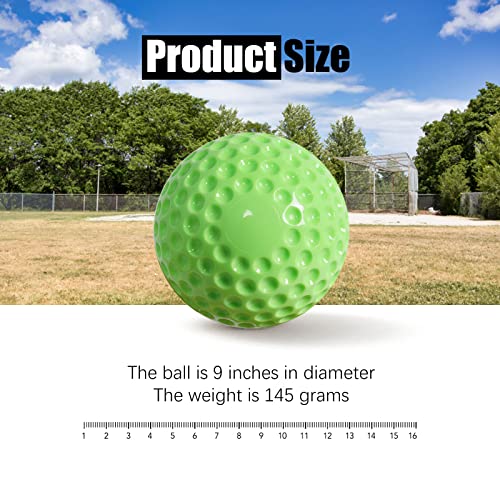 Yellow Dimpled Baseballs 12 Pack 9-Inch Practice Balls for Hitting & Fielding