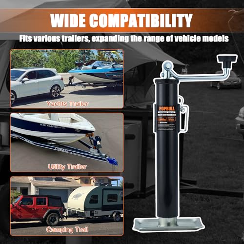 5000 lb Weld-On Trailer Swivel Jack with Footplate - 10" Lift, Heavy Duty for RVs, Boats, and Trailers - Variation of THIS listing