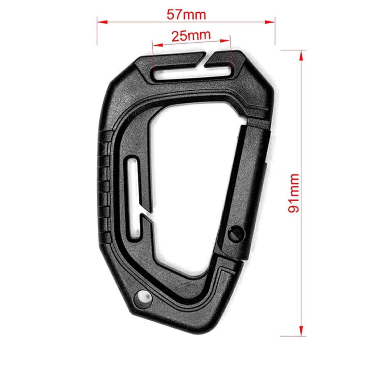 HOUSON 12PCS Tactical Carabiner Clip, Plastic Hard Polymer Carabiners D Shape Rings Keychain Buckle Light Weight Spring for Backpack Hanging Camping Outdoor Travel