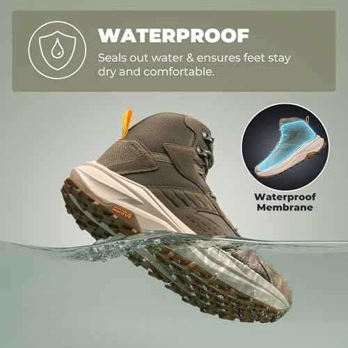 NORTIV 8 Men's Wide Toe Box Hiking Boots Low Drop Waterproof Outdoor Trekking Camping Shoes Katahdin