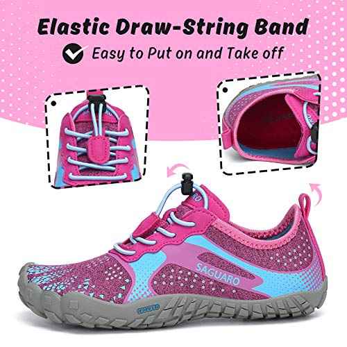 SAGUARO Kids' Barefoot Shoes Boys Girls Quick Dry Aqua Athletic Sneakers Lightweight Sport Footwear Toddler Water Shoes
