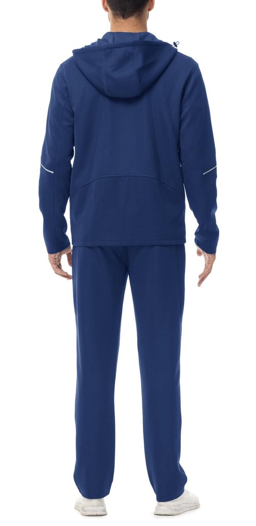 Rdruko Men's Sweatsuit Sets 2 Piece Hooded Full Zip Jogger Gym Lesiure Casual Track Sweat Suits for Men(Sapphire Blue, US L)