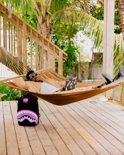 Sprayground Shark Central Purple Backpack with Laptop & Organizer