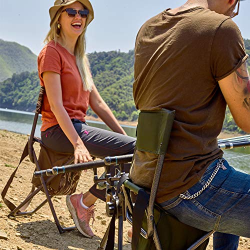 Folding Camping Chair with Backrest and Storage Pocket - Camouflage, Supports Up to 225 lbs - Portable Hunting & Fishing Stool - Variation of Chair