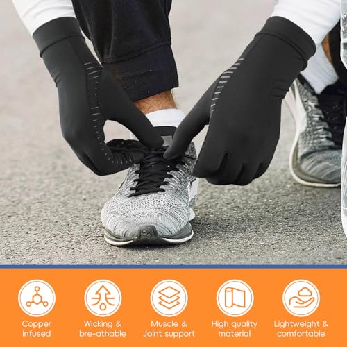 Big Mango Arthritis Gloves, Compression Gloves with Touchscreen Fingers for Women Men, Copper Gloves for Carpal Tunnel Relief, Arthritis Pain Relief, Raynauds, Swelling, Work,Typing,Hand Support (M)