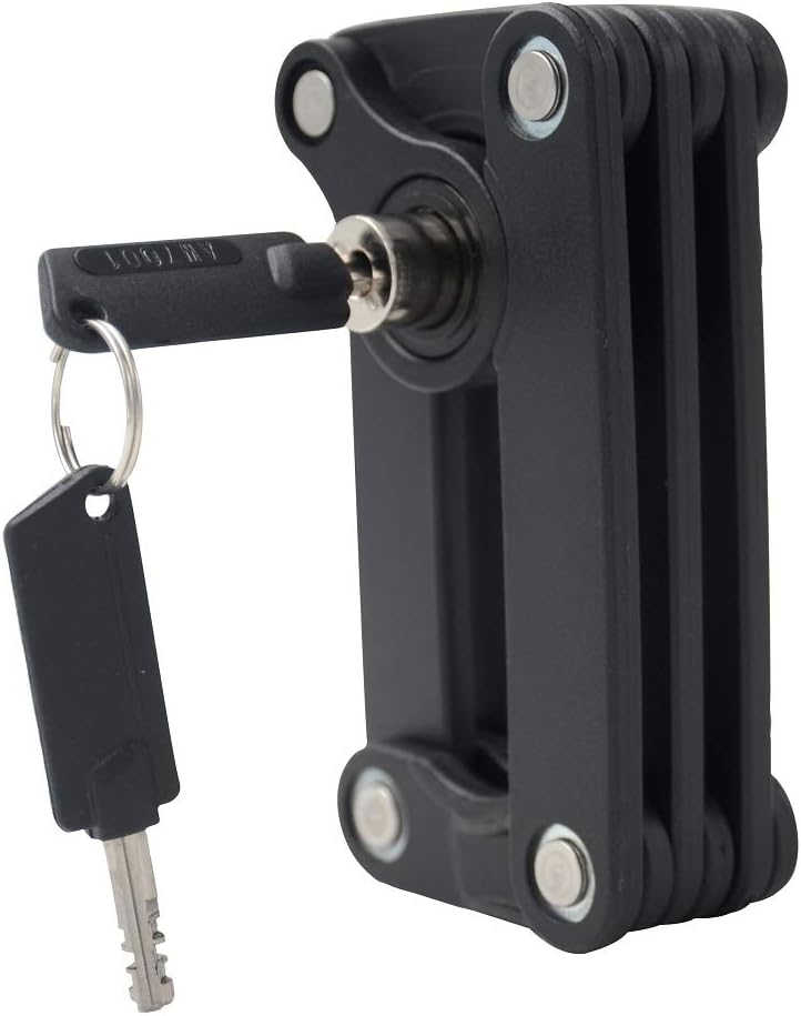 [Bosvision] Folding Bike Lock – Heavy Duty Anti-Theft Bicycle Lock with 12 Hardened Steel Bars (30.7” / 78cm), 2 Disc Keys & Mount Bracket – Compact, Drill-Resistant, Frame-Safe