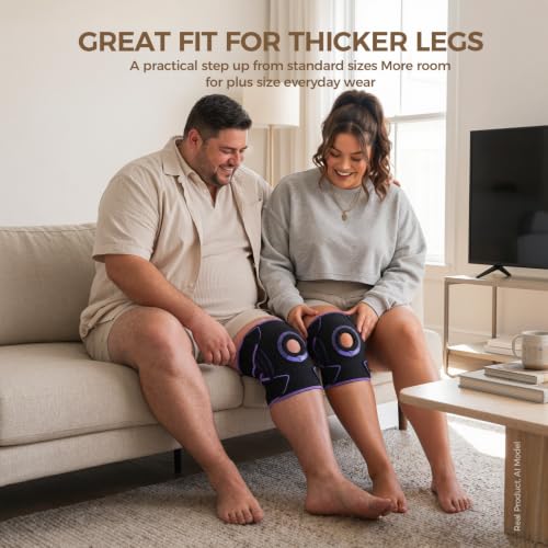 Plus Size Knee Brace 3XL/4XL - Open Wrap Support for Fuller Legs