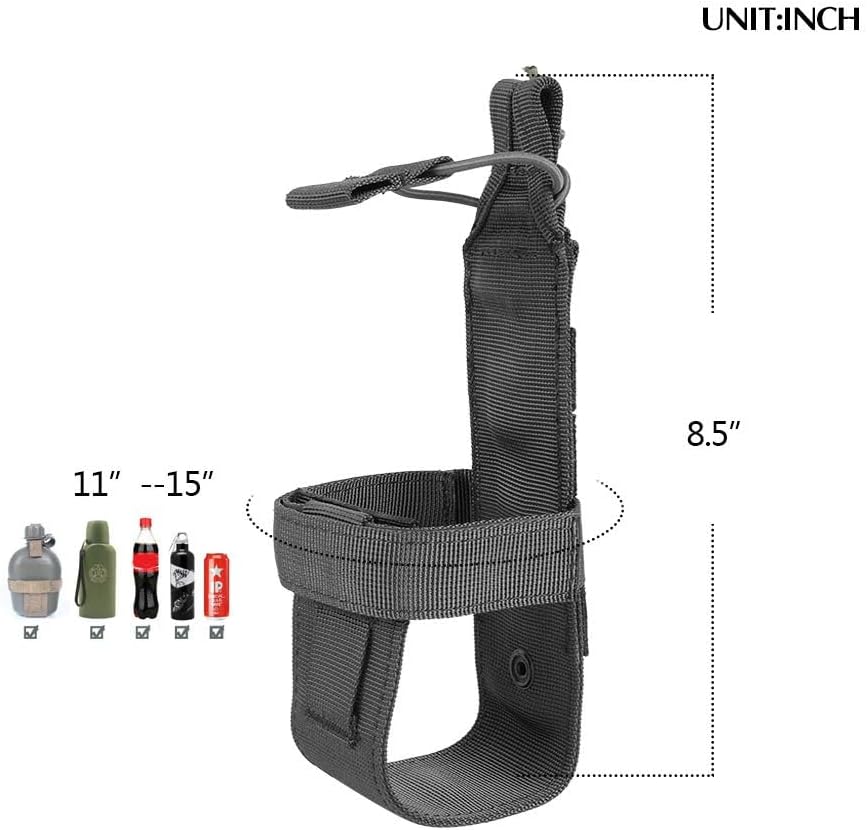 EXCELLENT ELITE SPANKER Tactical Military Portable Belt Bottle Holder Pouch Molle Adjust EDC Water Bottle Carrier for Hunting Walking Running Traveling