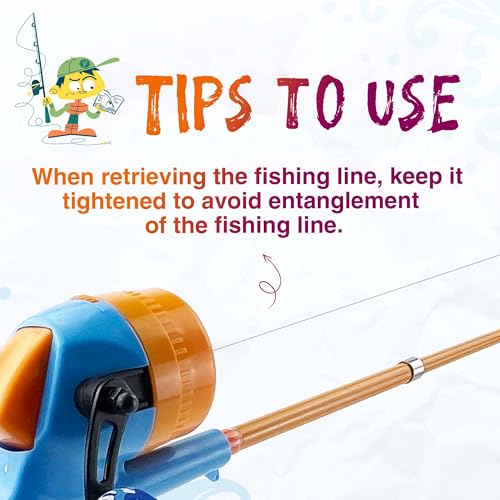 Kids Fishing Pole Set with Starter Kit - Pink & Orange for Beginners