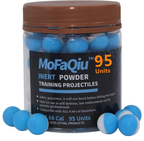 Inert Projectiles - 68 Cal Training Powder Ball, Training Projectile,Fracture Groove Design，Laser weldingwithout Leakage,Compatible with All .68 Cal Pepper Projectile、Paintball launchers