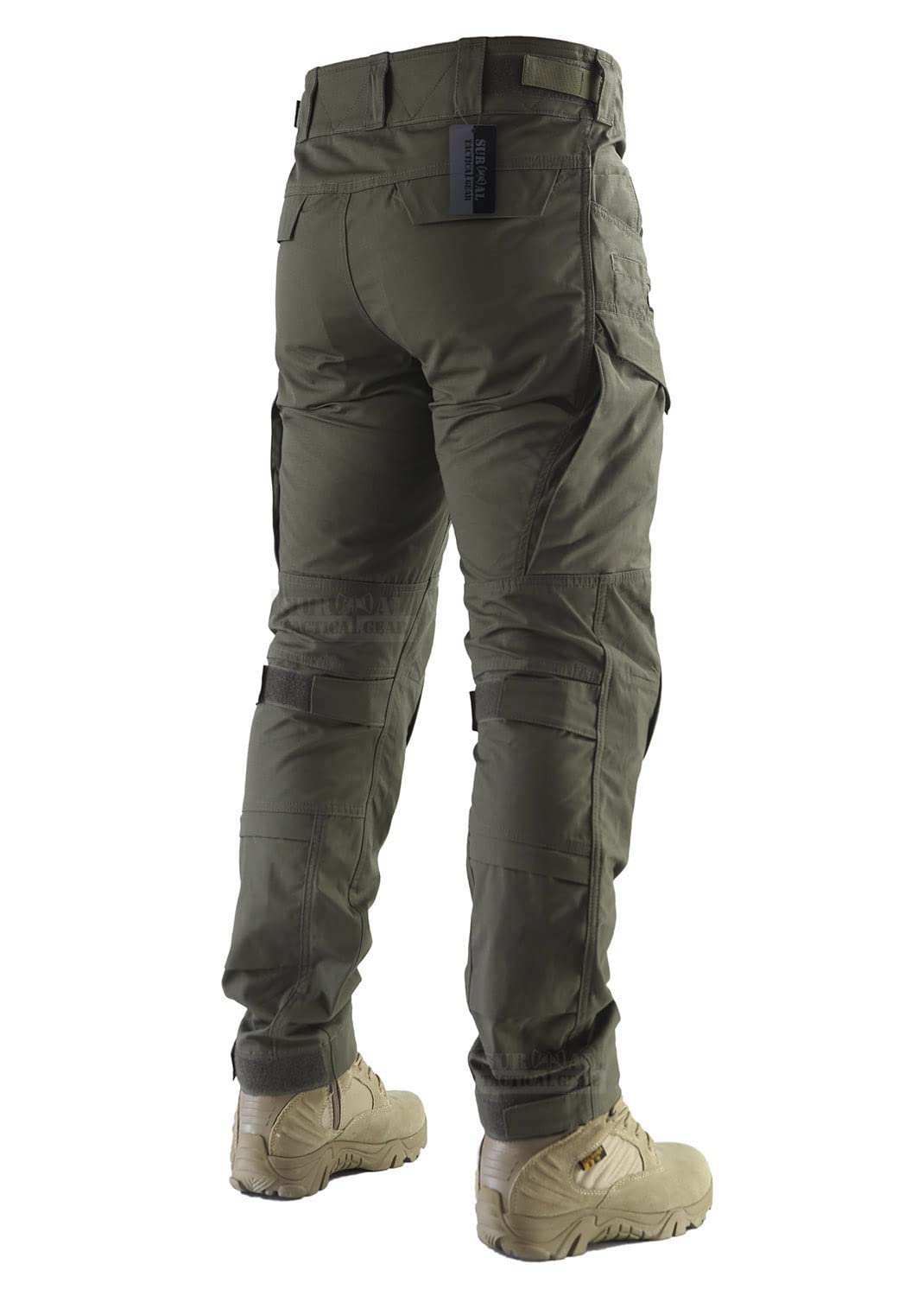 ZAPT Combat Pants Men's Airsoft Paintball Tactical Pants with Knee Pads Hunting Camouflage Military Trousers (S, Ranger Green)
