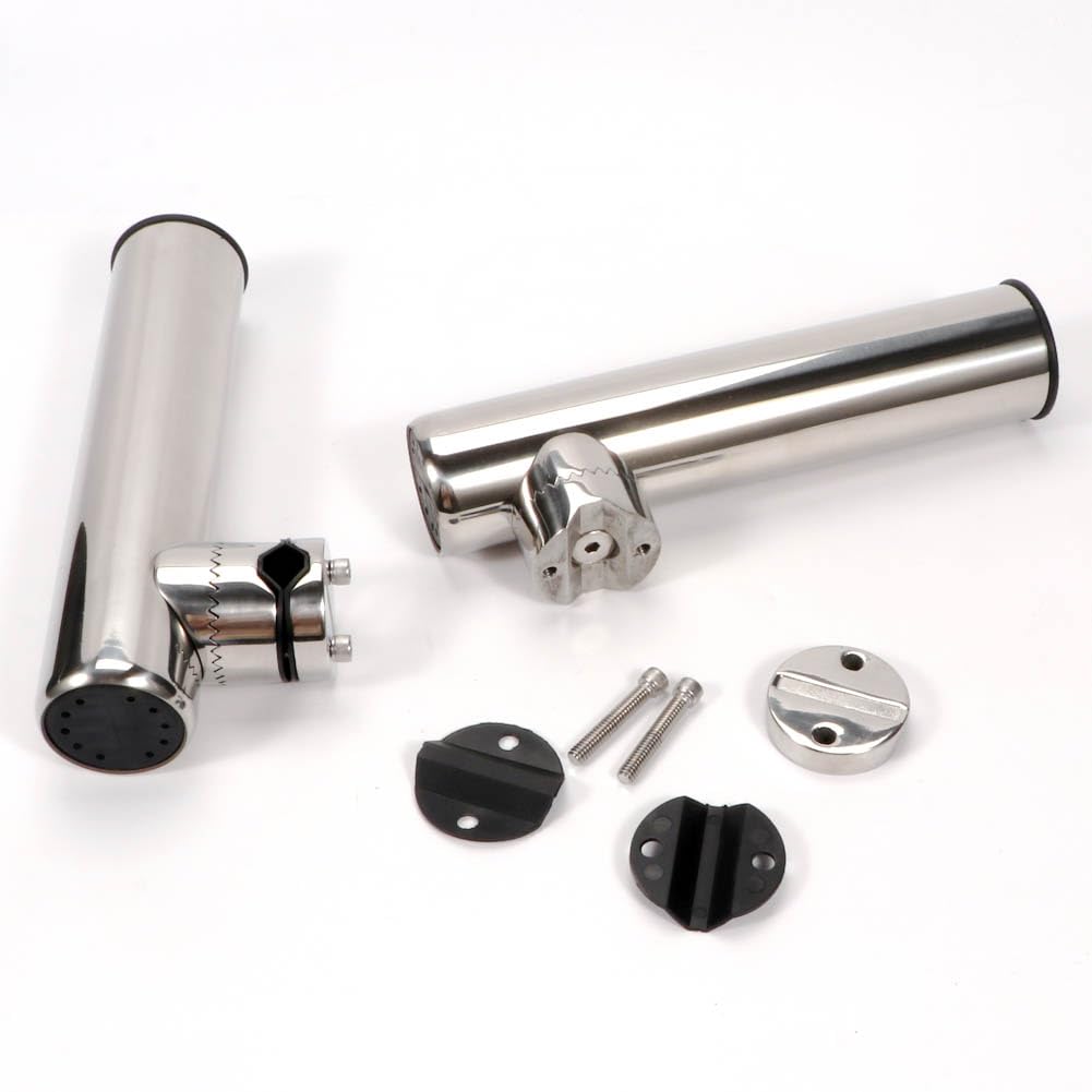 2PCS Fishing Rod Holder Clamp-On Mounting Stainless Steel for Rails 7/8" to 1"